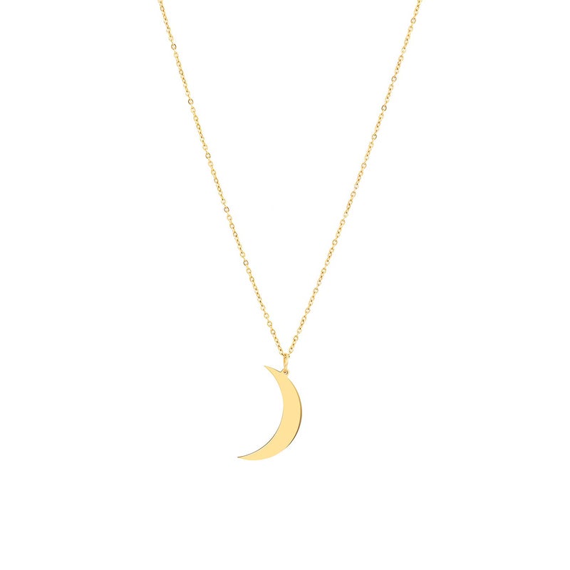 Glimmerst Crescent Moon Necklace, 18K Gold Plated Stainless Steel Crescent Moon Pendant Necklace Delicate Dainty Crescent Necklace for Women - Image 1